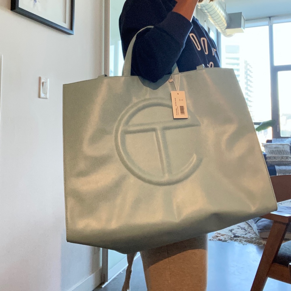 Telfar Large Pool Blue Shopping Bag - Picture 3 of 5